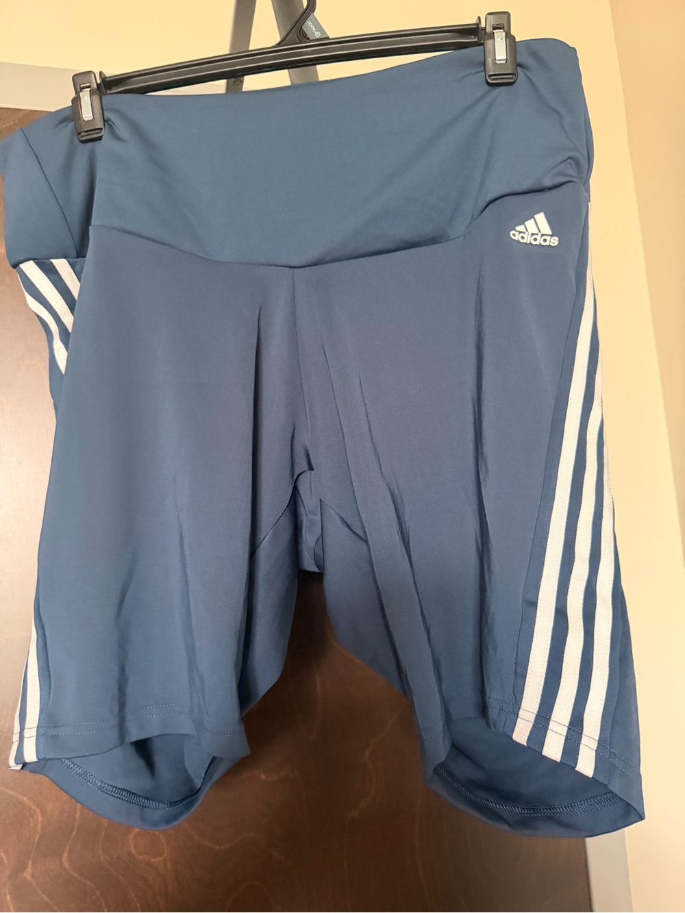adidas Navy Bike Shorts with Signature Three Stripes